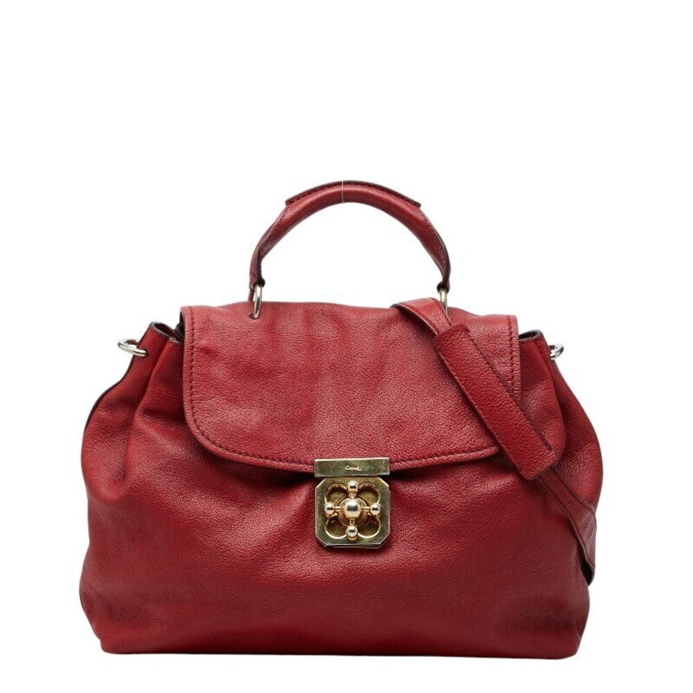 Chloe Elsie 2way Shoulder Bag Red Leather